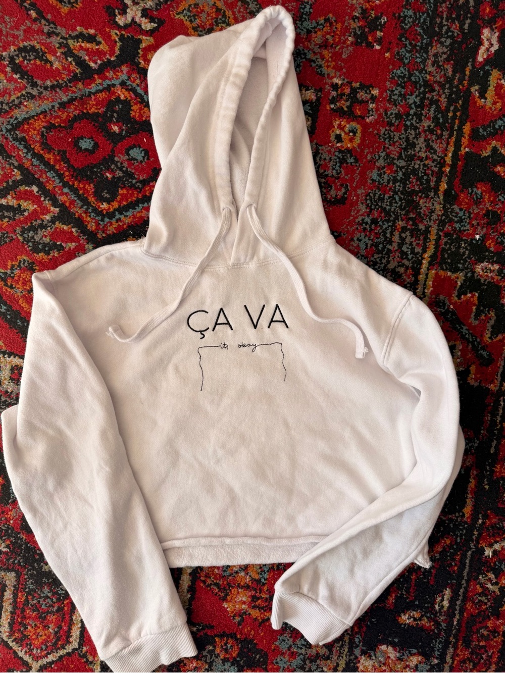 Cotton On White 'ÇA VA' Graphic Hoodie - Women